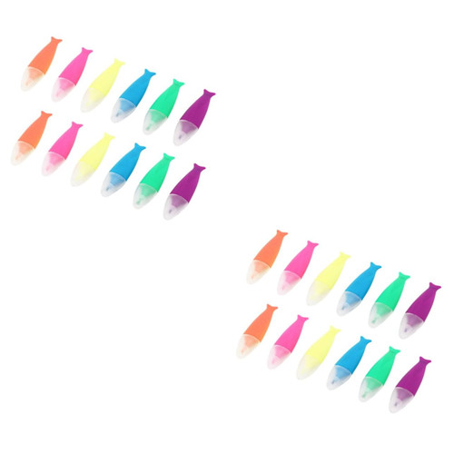 SEWACC 24 Pcs Highlighter Color White Paint Pen Glass Pen Rocks for Painting Chisel Tip Paint Pens Highligher Marker Marking Pens Painting Pens Assorted Abs Office Bulk