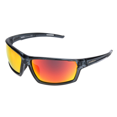 Ironman 1805 Wrap-Around Sport Sunglasses for Men, Crystal Grey, 67mm