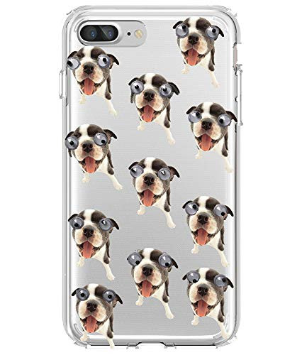 Shark Compatible Cute Cartoon Funny Wiggle Googly Eyes Plastic Back Cases for iPhone 7 Plus/iPhone 8 Plus