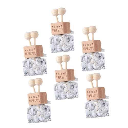 Healifty 6pcs Essential Oil Empty Bottle Vent Decoration Bottle Car Perfume Bottle Air Freshener Perfume Bottle Car Aroma Mini Diffuser Car Essential Oils Bottle Bulk Wooden