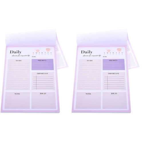 MAGICLULU 2pcs Daily Note Planner Daily Organizer Planner Do List Notepad Appointment Notebook Students Notepad Desktop Calendar Planner Notepad for Students Morandi Paper Dating Tearable