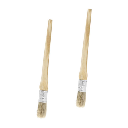 SEWACC 4 Pcs Round Paint Brush Wall Paint Brush Natural Bristle Brushes Chalk Wax Brush Glue Paint Brush Furniture Wax Brush Small Stencil Brush Round Chalk Brush Milk Wood Bristles