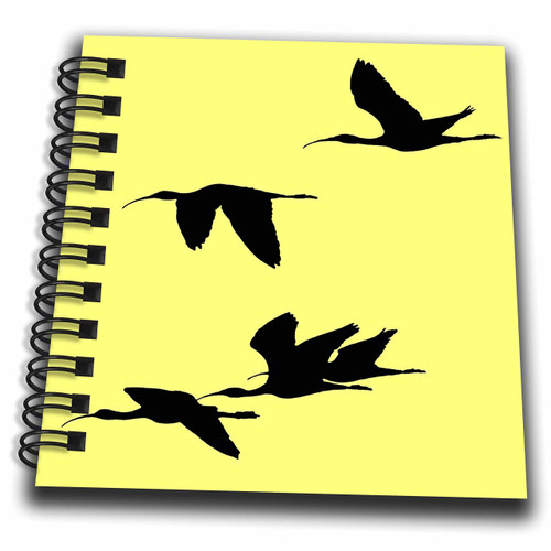 3dRose Taiche - Vector Art - Ibis - Silhouette of Ibises in Flight - Drawing Books (db_355399_3)