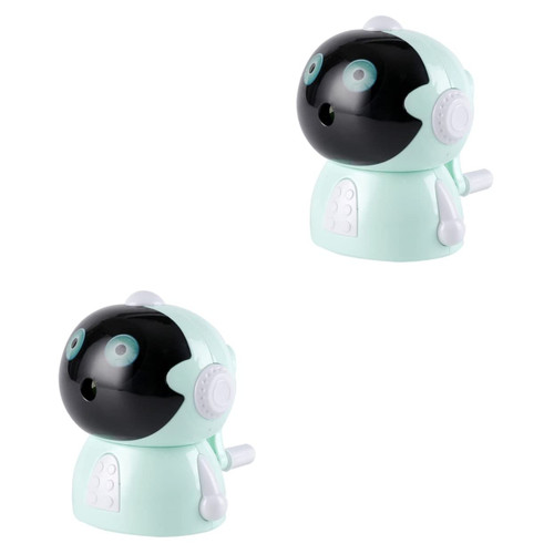MERRYHAPY 2 Pcs Spaceman Pencil Sharpener Pencil Sharpener Manual Hand-cranked Pencil Sharpener Hand Crank Sharpener Animal Pencil Sharpener Child Cartoon Decorate Plastic and Metal