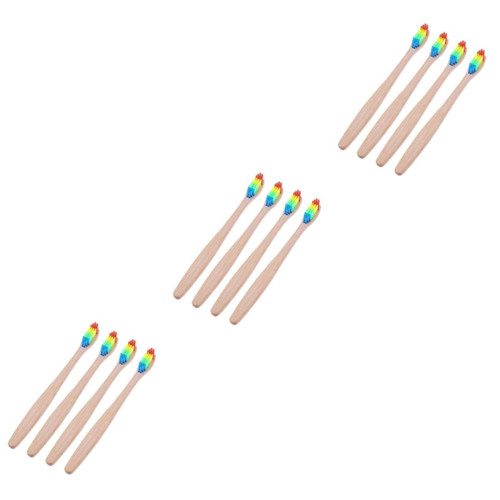 SOLUSTRE 12 Pcs Adult Toothbrush Bristle Toothbrush Adults Toothbrush Bamboo Toothbrush Degradable Compost Travel