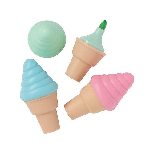 Fun Express Ice Cream-Shaped Highlighters - Stationery - 12 Pieces