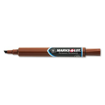Permanent Marker, Large Chisel Tip, Brown, Dozen, Sold as 1 Dozen