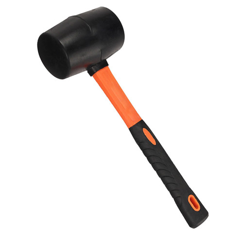Rubber Mallet, Rubber Hammer Head, Rubber Mallet Hammer With Fiberglass Handle, Double Faced Soft Mallet For Tent Stakes Landscaping Camping Floor
