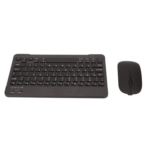 10 inch Wireless Bluetooth keyboard mouse combo,2.4G Wireless Bluetooth Dual Mode Ergonomics Keyboard Mouse Combo,with Portable ultra thin Silent Rechargeable and 800/1200/1600 Adjustable DPI,Black