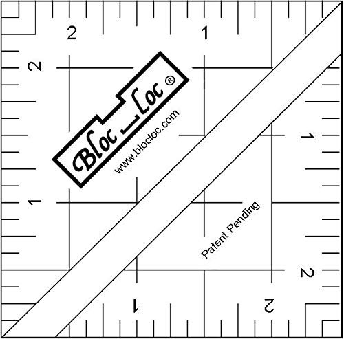 Bloc Loc Half Square Triangle Multiple-Size Quilting Ruler 2-1/2" with Grid Lines