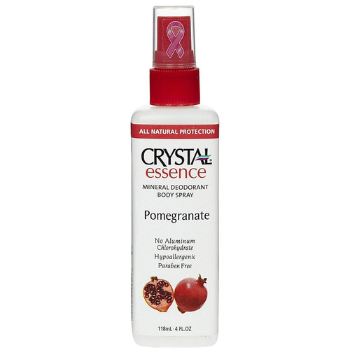 Crystal Essence Mineral Deodorant Body Spray, Pomegranate 4 oz (Pack of 3)
