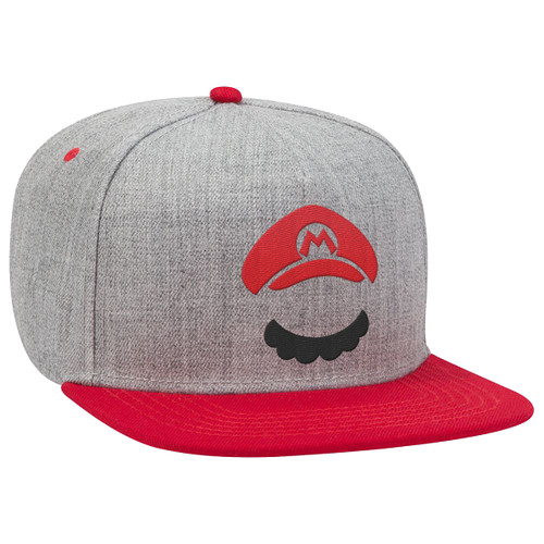 Controller Gear Super Mario Flat Bill Snap Back Hat (Mario Moustache)