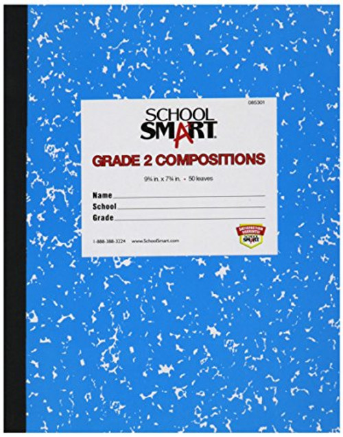 School Smart Skip-A-Line Ruled Composition Book, Grade 2, Blue, 100 Pages