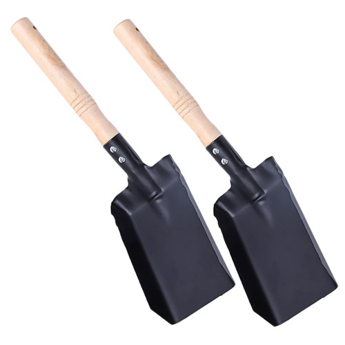 HONMEET 2pcs Small Shovel Gardening Tool Snow Shovel for Outdoor Gutter Cleaning Tools Snow Remover Iron Garden Shovel Gutter Cleaning Shovel Garden Spade Ice Shovel Metal Wood Leaf Spoon