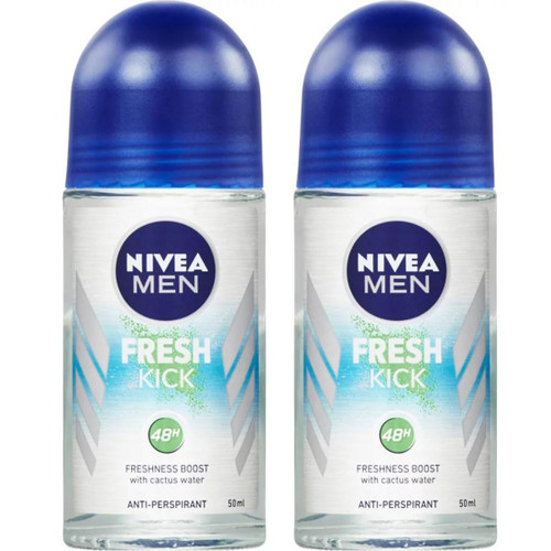 Nivea Men Fresh Kick 48-hour Protection Anti Perspirant Roll On 2-Pack (2 x 50ml)