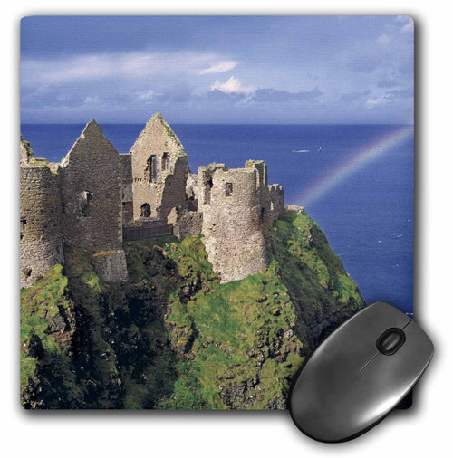 3dRose LLC 8 x 8 x 0.25 Rainbow Dunluce Castle Antrim No Ireland RIC Ergenbright Mouse Pad (mp_82008_1)