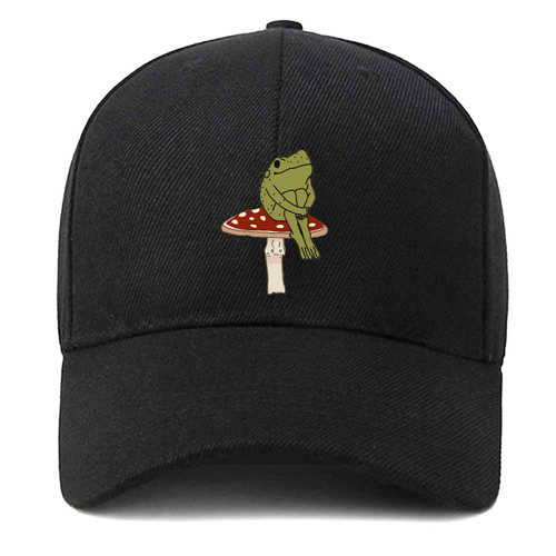EDGMM Frog Mushroom Baseball Cap,Unisex Dad Cap,Adult Athleisure Cap Adjustable
