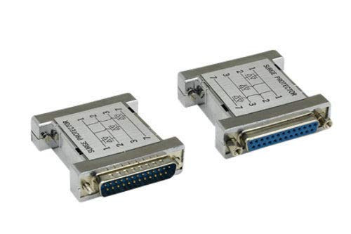 yan DB25 25 Pin Molded 3MOV Surge Protector Male to Female M/F RS232 Serial Parallel