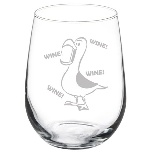 MIP Brand Wine Glass Goblet Seagull Funny (17 oz Stemless) MIP Brand Wine Glass Goblet Seagull Funny (17 oz Stemless)