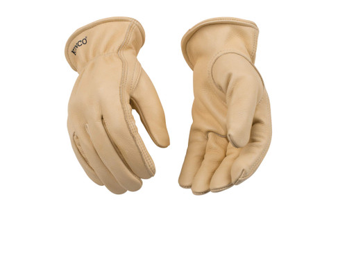 KINCO 98-M Men's Impact Protection Unlined Grain Cowhide Gloves, Molded PVC, Medium, Golden
