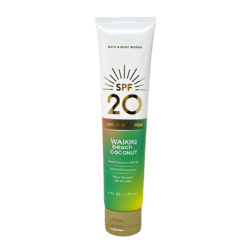Bath & Body Works Waikiki Beach Coconut Broad Spectrum SPF 20 Sunscreen Lotion - 6 fl oz / 177 mL Bath & Body Works Waikiki Beach Coconut Broad Spectrum SPF 20 Sunscreen Lotion - 6 fl oz / 177 mL