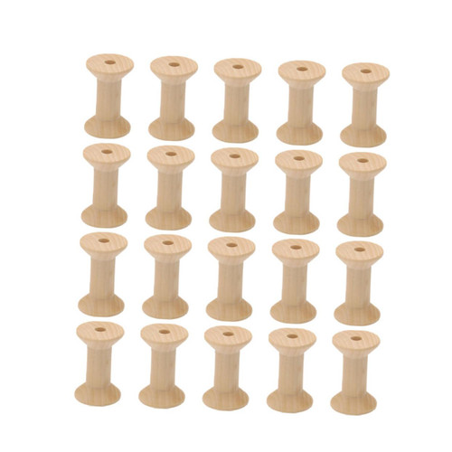 LALAFINA 100 Pcs Craft Spools Wood Thread Stand for Sewing Machine Wood Spools Wooden Spools for Crafts Embroidery Kits Mini Wooden Spools Natural Floss Handmade Winding Log Bamboo Bobbin