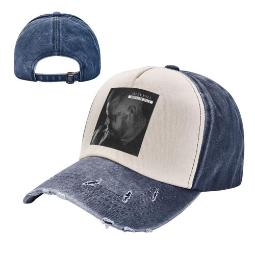 Jelly Music and Roll Unisex Vintage Washed Distressed Baseball-Cap Twill Adjustable Dad-Hat Navy Blue