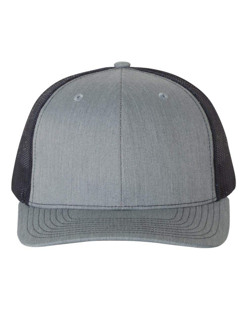 RICHARDSON Snapback Trucker Cap, Adjustable, Heather Grey/Navy