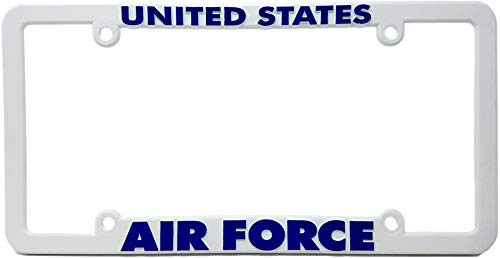 United States Air Force 12" x 6" White Plastic License Plate Frame