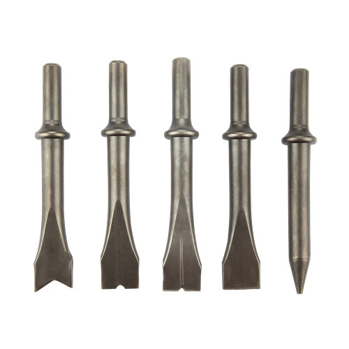 Air Hammer Chisel Set, Strong 5pcs Air Hammer Chisel Set Pneumatic Hammer Bit Set for 150/190/250 Air Hammer for Masonry Concrete Demolition