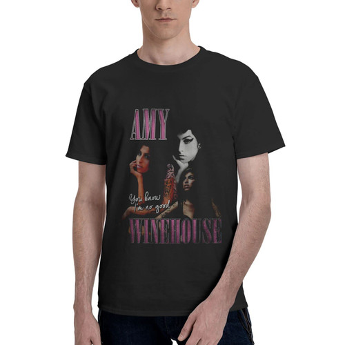 Amy Music Winehouse Singer Men's T Shirt Cotton Graphic Short Tees Soft Cotton Crew Neck Sleeve Tee X-Large Black Amy Music Winehouse Singer Men's T Shirt Cotton Graphic Short Tees Soft Cotton Crew Neck Sleeve Tee X-Large Black
