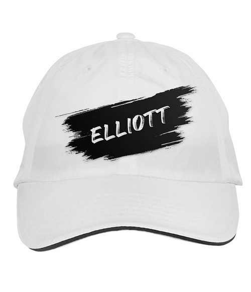 Makoroni - Elliott Name Hat Adjustable Cap, DesT68 White
