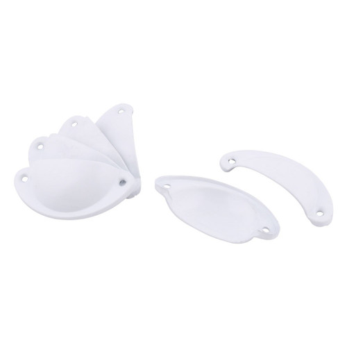uxcell Iron Drawer Closet Shell Shape Pull Handle Knob 80x35x18mm 6pcs White