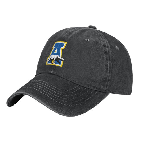 University of Alaska, Fairbanks Classic Cowboy Hat Washed Baseball-Cap Twill Adjustable Dad-Hat Black
