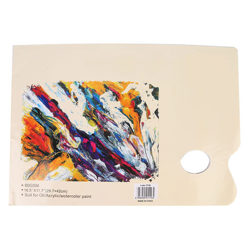 A3 Tear Off Paper Palette with Thumb Hole Art Paper Palette Paper Pad Color Matching Paper for Watercolor Oil Painting Gouache
