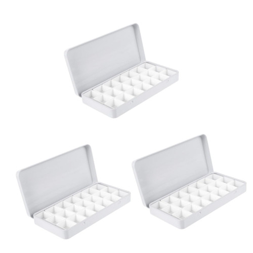 TEHAUX 3 Sets Watercolor Grid Watercolor Tray Watercolor Paint airtight Paint case Artist Paints pan Acrylic Empty Watercolor Paint Pallet Watercolor Pallet Travel Palette Plastic Metal