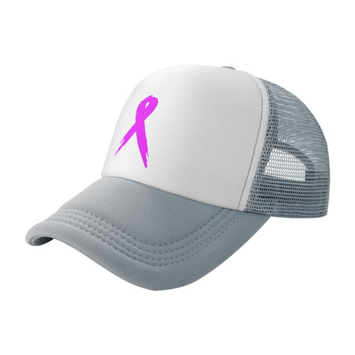 CXXYJYJ Breast Cancer Awareness Trucker Hat Men Women Cycling Cap Unisex Cowboy Caps Adjustable Baseball Cap Gray