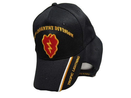 Flakitas Novelties US United States Army 25th Infantry Division Div. Tropic Lightning Embroidered with Shadow Black Cap Hat CAP624