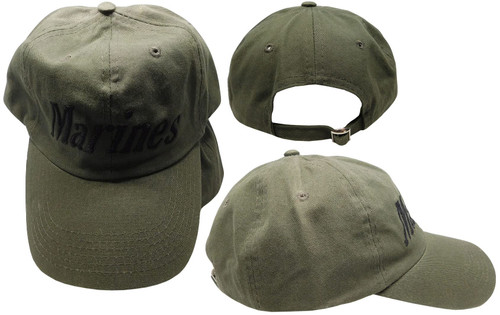 RFCO Marines 3-D Lettering Tactical Olive Drab Green Cotton Adjustable Embroidered Baseball Hat Cap Officially Licensed