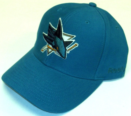 San Jose Sharks Reebok NHL Sky Blue Structured Adjustable Hat Cap OSFA