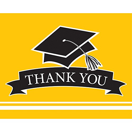 Creative Converting 25 Count School Spirit Graduation Thank You Notes, School Bus Yellow