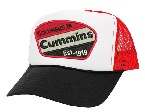 ALLNTRENDS Trucker Hat Cummins Engines Snapback Car Lovers Mesh Cap (Black White Red)