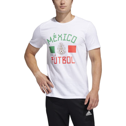 adidas Men's Mexico Amplifier Soccer Tee - White/Greem (X Large)