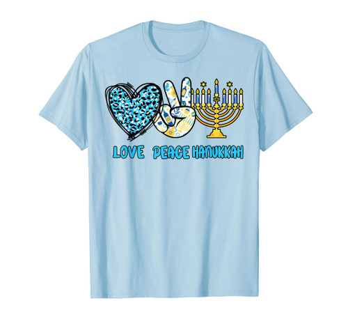 Love Peace Hanukkah-Shirt Chanukah Funny Jewish Toddler Boy T-Shirt