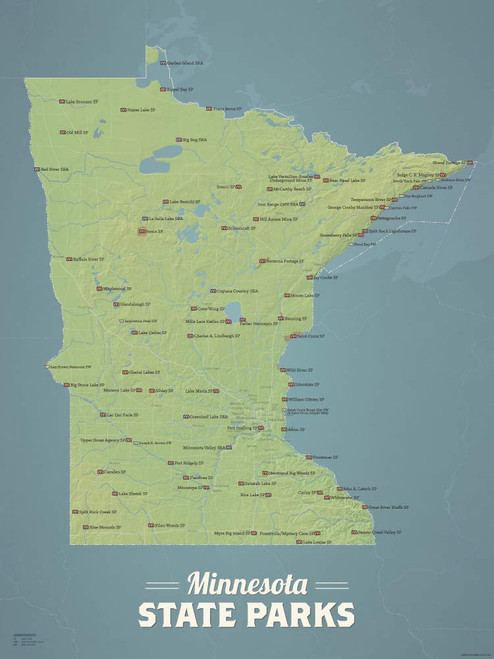 Minnesota State Parks Map 18x24 Poster (Natural Earth) Minnesota State Parks Map 18x24 Poster (Natural Earth)