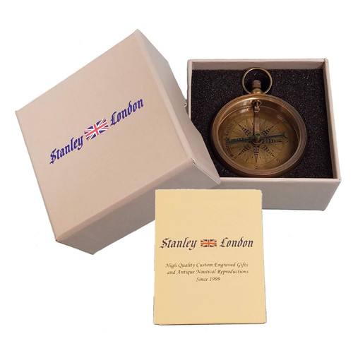 Personalized Antique Brass Pocket Compass Gifts | Engraved Compasses for Graduation, Him, Her, Husband, Dad, Son (Personalized Text)