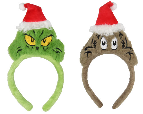 Dr. Seuss How The Grinch Stole Christmas Santa Grinch and Max Character Headband 2 Pack For Women and Girls Dr. Seuss How The Grinch Stole Christmas Santa Grinch and Max Character Headband 2 Pack For Women and Girls