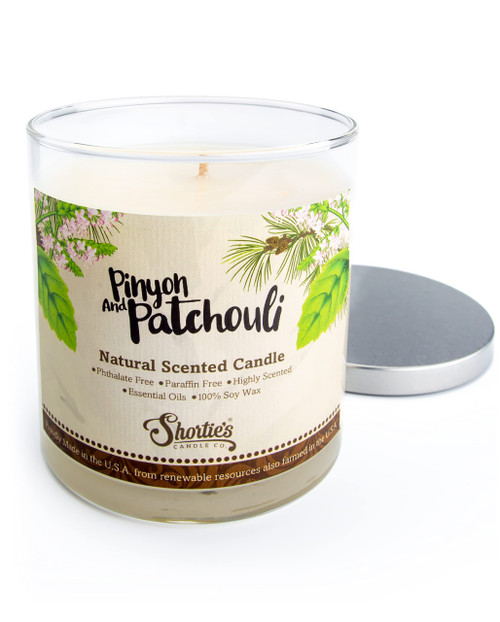 Pinyon & Patchouli Scented Natural Soy Candle, Essential Fragrance Oils, 100% Soy, Phthalate & Paraben Free, Clean Burning, 9 Oz. Pinyon & Patchouli Scented Natural Soy Candle, Essential Fragrance Oils, 100% Soy, Phthalate & Paraben Free, Clean Burning, 9 Oz.