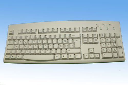 SimplyPlugo Swiss USB Adaptor Wired Computer Keyboard Ivory with Black Letters