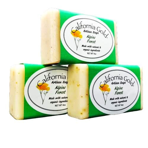 California Gold Artisan Soaps Natural and Organic Alpine Forest Bar Soap 3-4 oz. bars